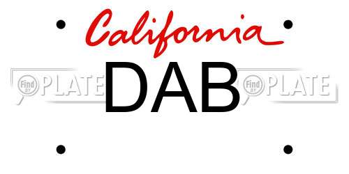 DAB California License Plate