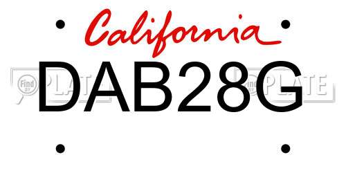 DAB28G California License Plate