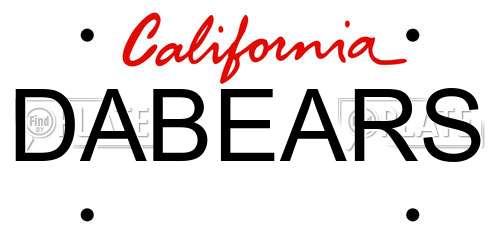 DABEARS California License Plate