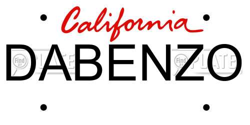DABENZO California License Plate
