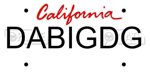 DABIGDG California License Plate