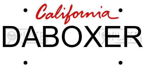 DABOXER California License Plate