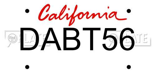 DABT56 California License Plate