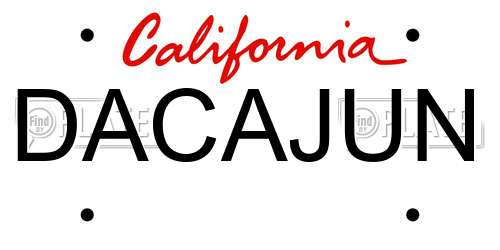 DACAJUN California License Plate