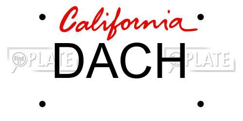 DACH California License Plate