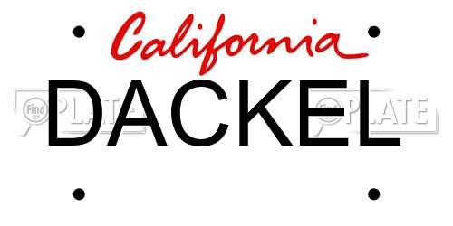 DACKEL California License Plate