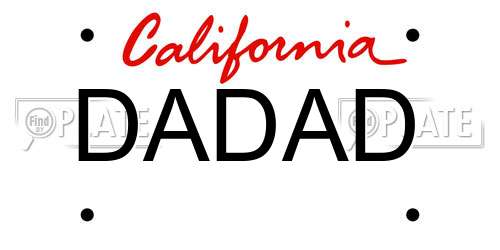 DADAD California License Plate