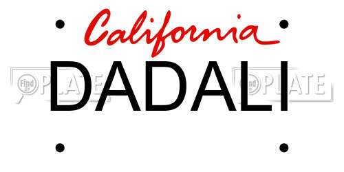 DADALI California License Plate