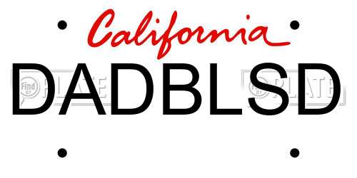 DADBLSD California License Plate