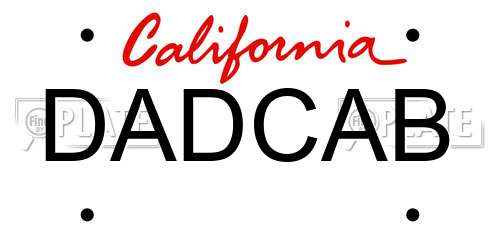 DADCAB California License Plate