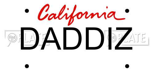 DADDIZ California License Plate