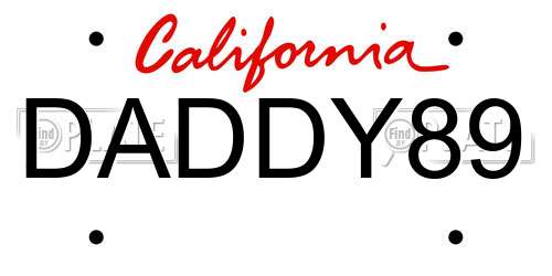 DADDY89 California License Plate