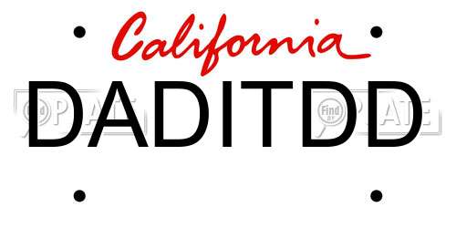 DADITDD California License Plate