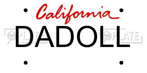 DADOLL California License Plate