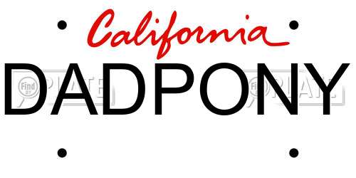 DADPONY California License Plate