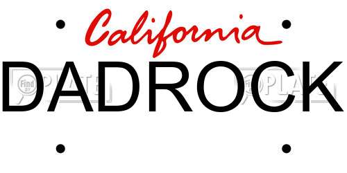 DADROCK California License Plate