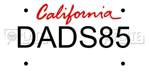 DADS85 California License Plate