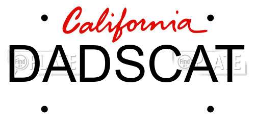 DADSCAT California License Plate