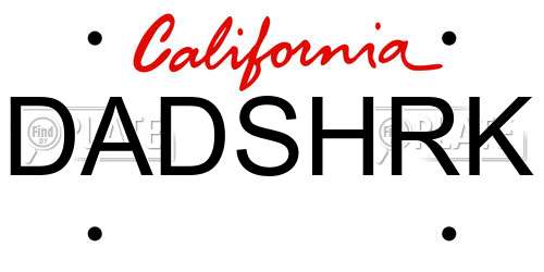 DADSHRK California License Plate