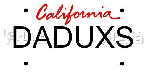 DADUXS California License Plate