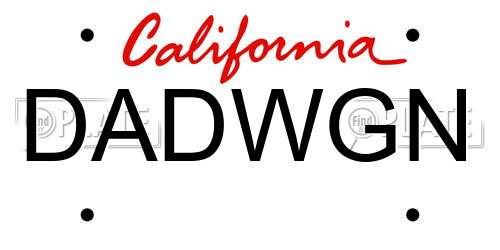DADWGN California License Plate