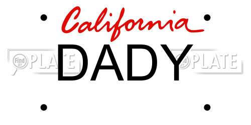 DADY California License Plate