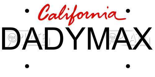 DADYMAX California License Plate