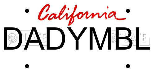 DADYMBL California License Plate