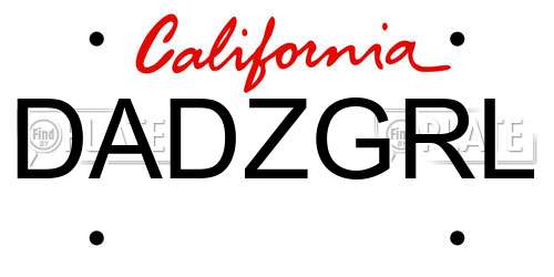 DADZGRL California License Plate