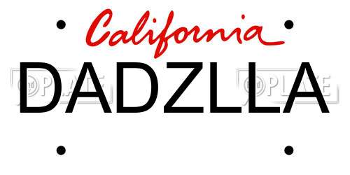 DADZLLA California License Plate