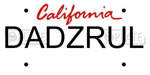 DADZRUL California License Plate