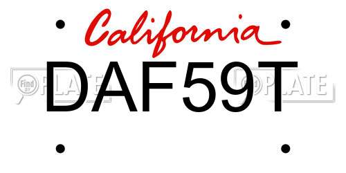 DAF59T California License Plate