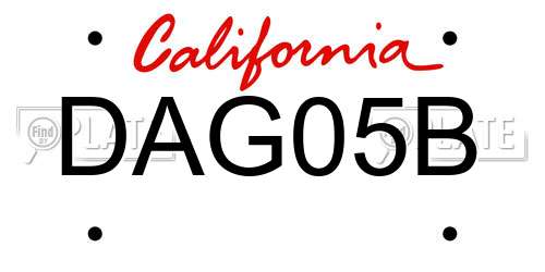 DAG05B California License Plate
