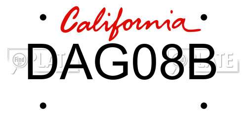 DAG08B California License Plate