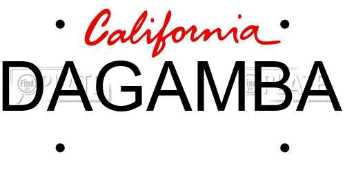 DAGAMBA California License Plate