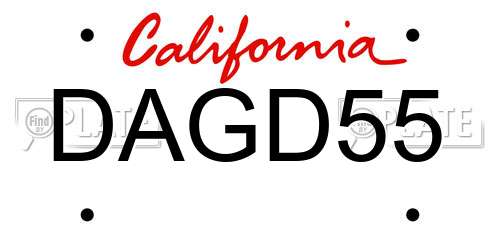DAGD55 California License Plate