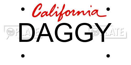 DAGGY California License Plate