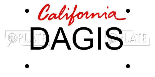 DAGIS California License Plate