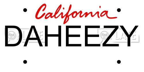 DAHEEZY California License Plate
