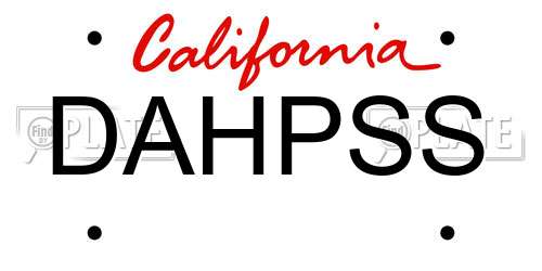 DAHPSS California License Plate