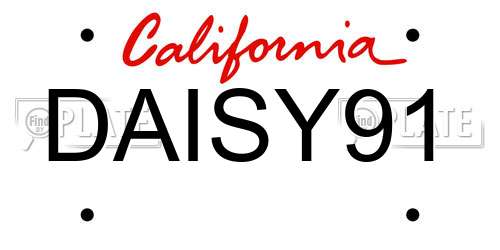 DAISY91 California License Plate