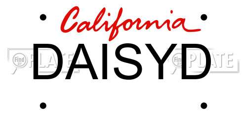 DAISYD California License Plate