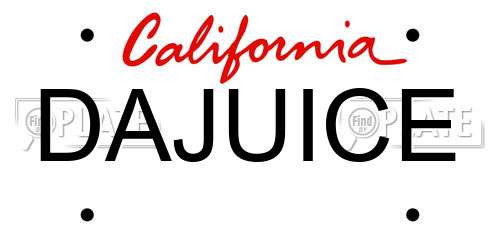 DAJUICE California License Plate