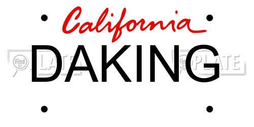 DAKING California License Plate