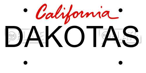 DAKOTAS California License Plate