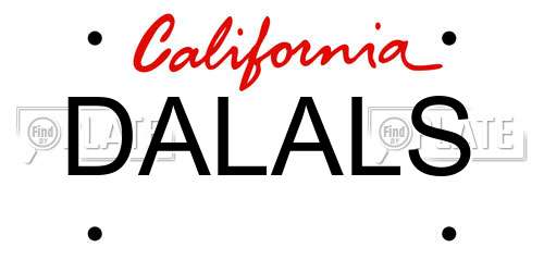 DALALS California License Plate