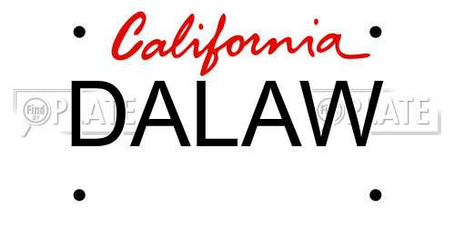 DALAW California License Plate