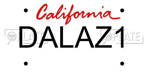 DALAZ1 California License Plate
