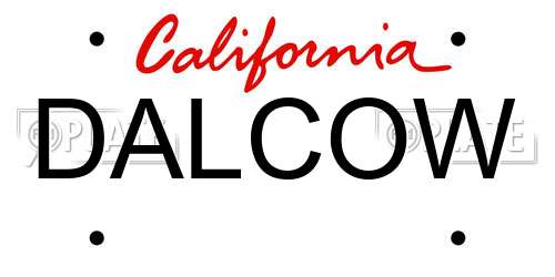 DALCOW California License Plate