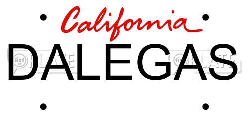 DALEGAS California License Plate